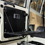 troopy setup - small drop down table - barn door table - 78 series landcruiser accessories