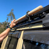 shovel bracket with quickfist clamps - roof rack shovel mount - roof rack accessories 