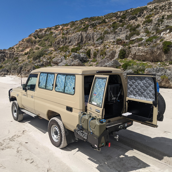 Barn Door Table - Drop Down Table - Sandy Troopy Fitout